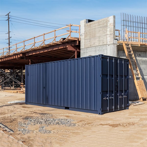 construction site storage containers can be equipped with lockboxes and security bars for added protection